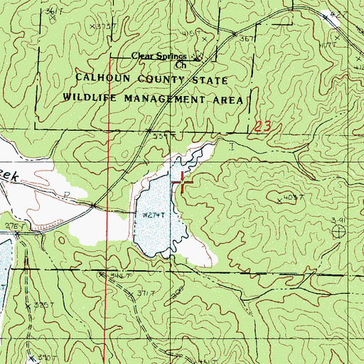 Topographic Map of Turkey Creek Structure Y-23-7 Dam, MS