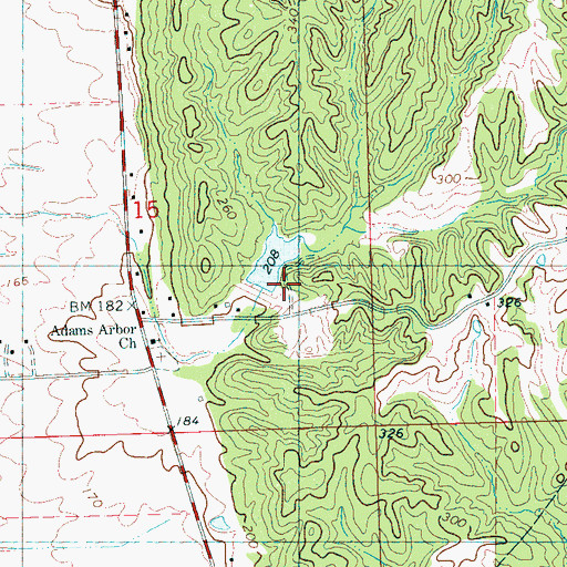 Topographic Map of Ascalmore Watershed Y-17a-72 Dam, MS