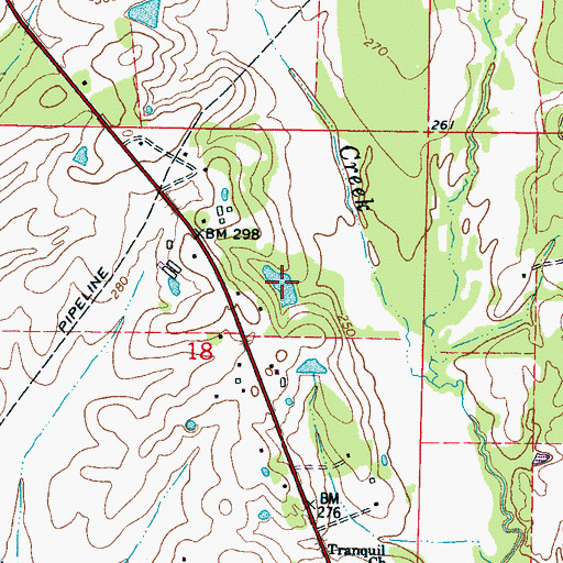 Topographic Map of Lake Martha, MS