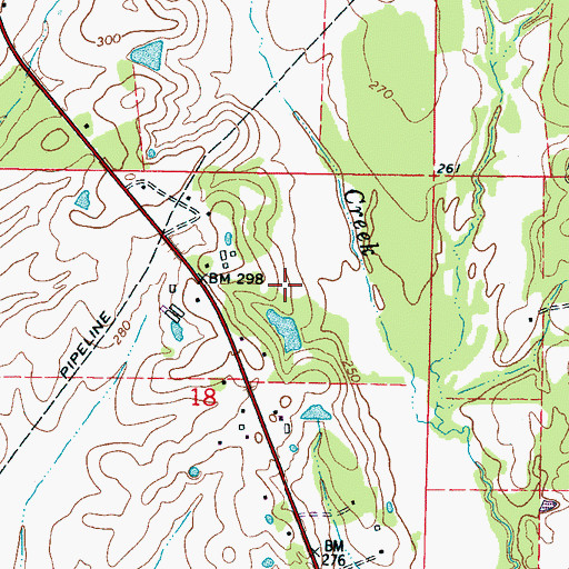 Topographic Map of Lake Martha Dam, MS