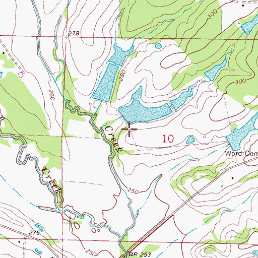 Topographic Map of Hales Lake Dam, MS