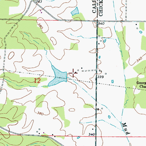 Topographic Map of Billy Alexander Pond Dam, MS
