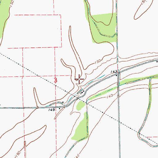 Topographic Map of Charles Heinz Catfish Ponds Dam, MS