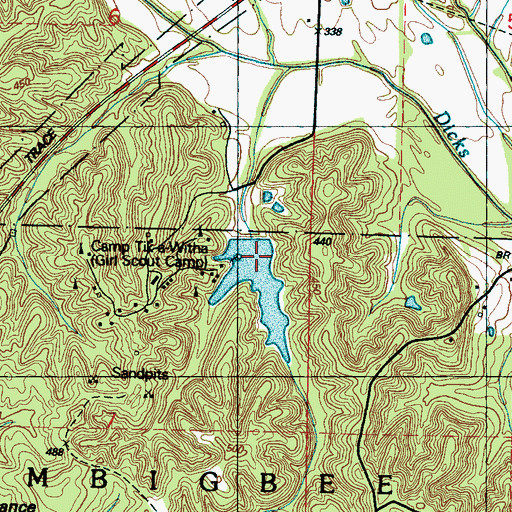 Topographic Map of Park Lake Dam, MS