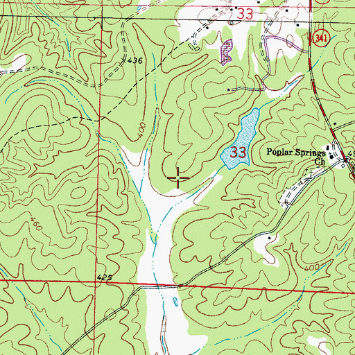 Topographic Map of Forest Murphy Pond Dam, MS