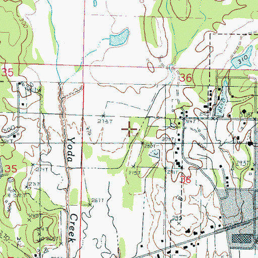 Topographic Map of Jess Yancey Lake Dam, MS