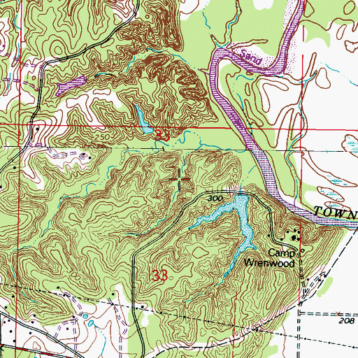 Topographic Map of James Jenkins Lake Dam, MS
