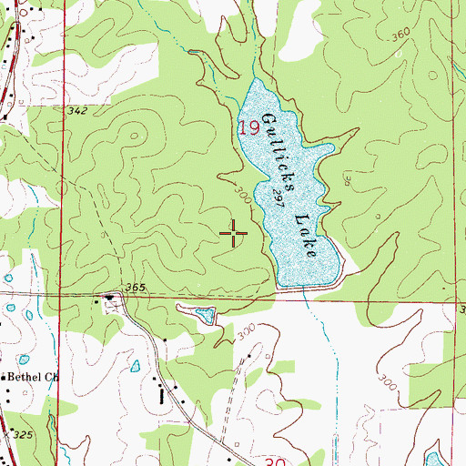 Topographic Map of Persimmon Creek Structure Y-21-9 Dam, MS