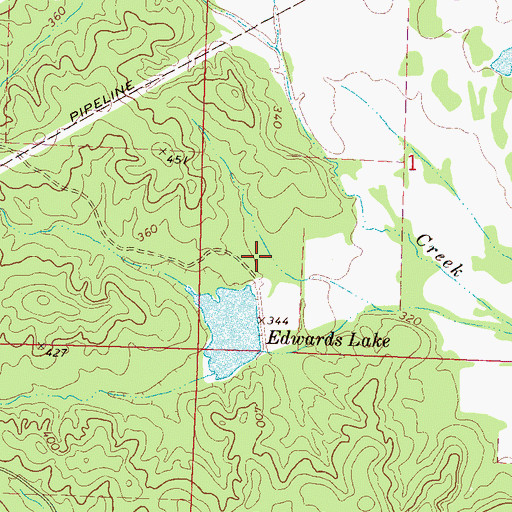 Topographic Map of Persimmon Creek Structure Y-21-8 Dam, MS