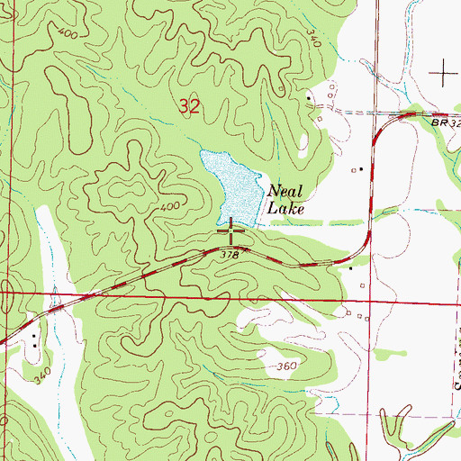 Topographic Map of Persimmon Creek Structure Y-21-32 Dam, MS