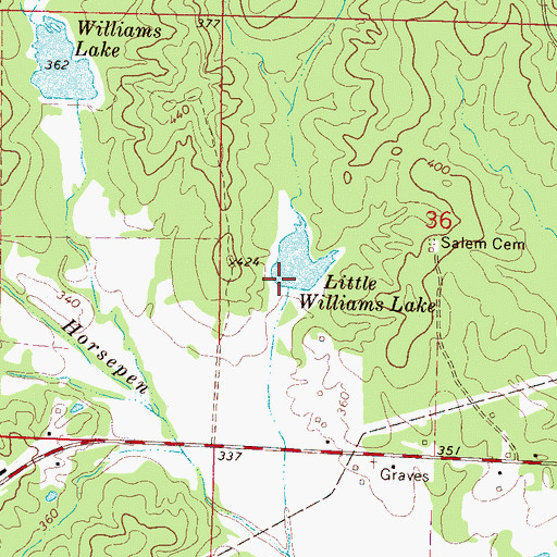 Topographic Map of Persimmon Creek Structure Y-21-3 Dam, MS