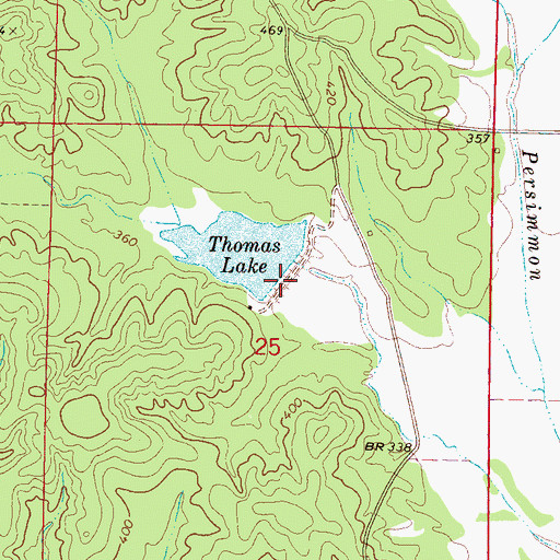 Topographic Map of Persimmon Creek Structure Y-21-7 Dam, MS