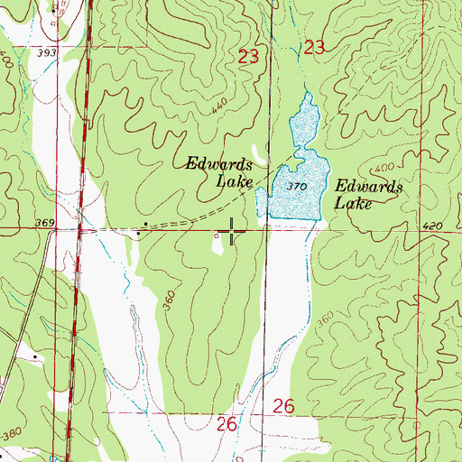 Topographic Map of Persimmon Creek Structure Y-21-10 Dam, MS