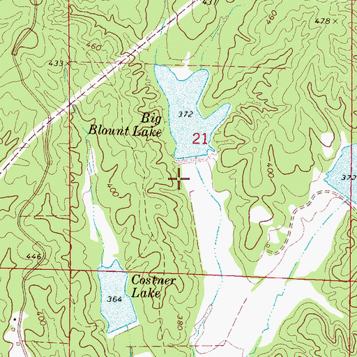 Topographic Map of Persimmon Creek Structure Y-21-5 Dam, MS