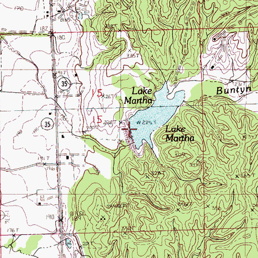 Topographic Map of Buntyn Creek Structure Y-16A-4 Dam, MS