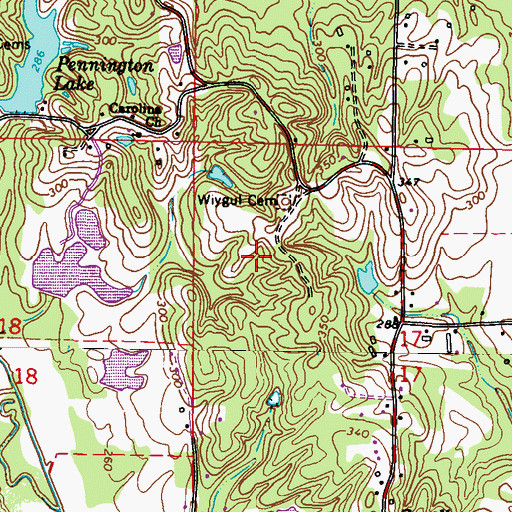 Topographic Map of Henry Shackleford Lake Dam, MS