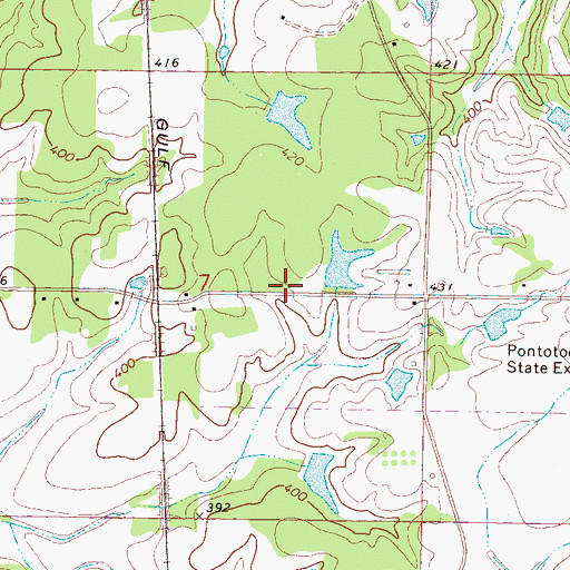 Topographic Map of Scott Lake Dam, MS