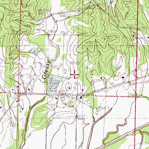 Topographic Map of B Morris Catfish Ponds Dam, MS