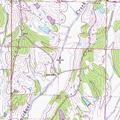 Topographic Map of Rick Luther Lake Dam, MS