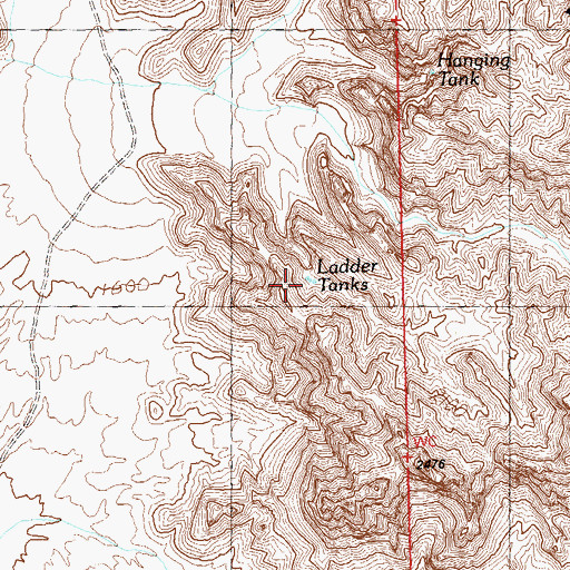Topographic Map of Ladder Tank, AZ