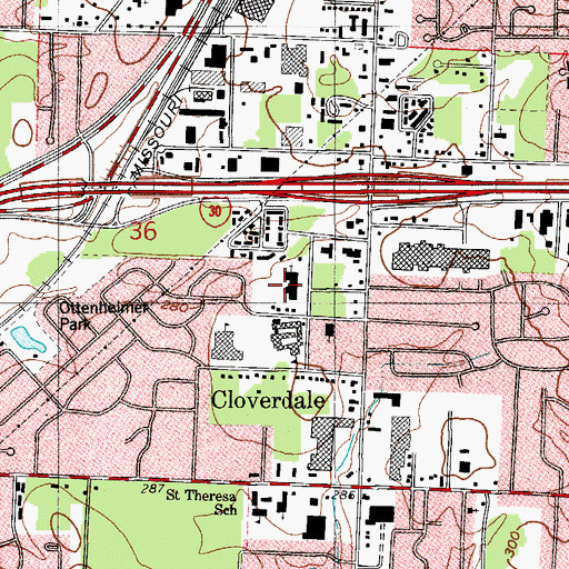 Topographic Map of First Church of God, AR