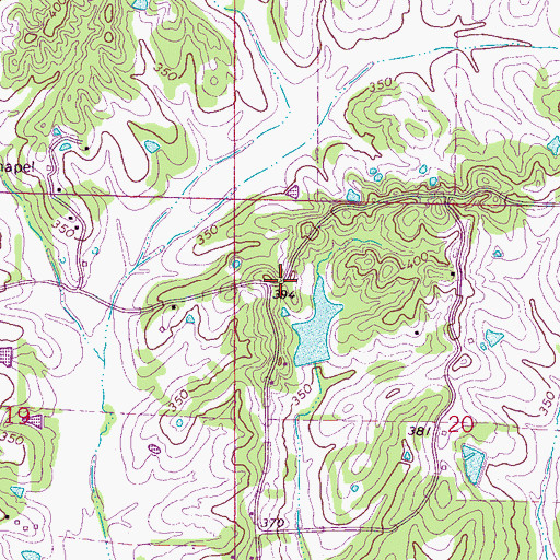 Topographic Map of Woodman of the World Lake Dam, MS