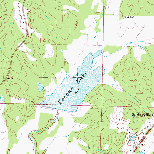 Topographic Map of Yocona River Watershed Y-14-12 Dam, MS