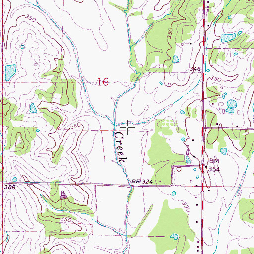 Topographic Map of Lake Willow Manor Dam, MS