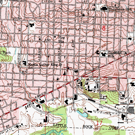 Topographic Map of First Congregational Church, AR