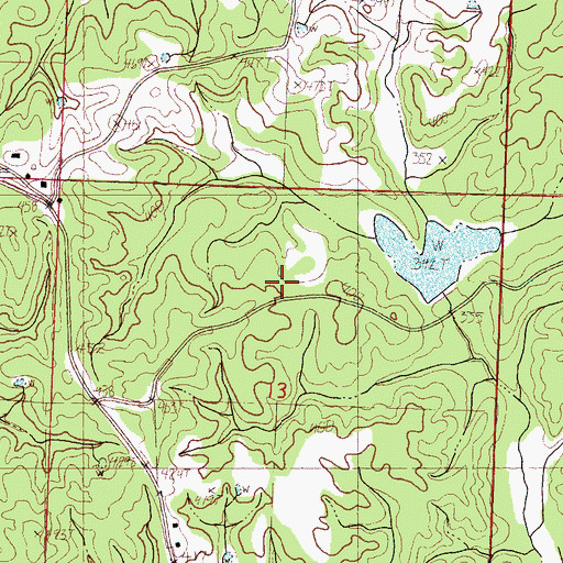 Topographic Map of Albert Barnett Pond Dam, MS