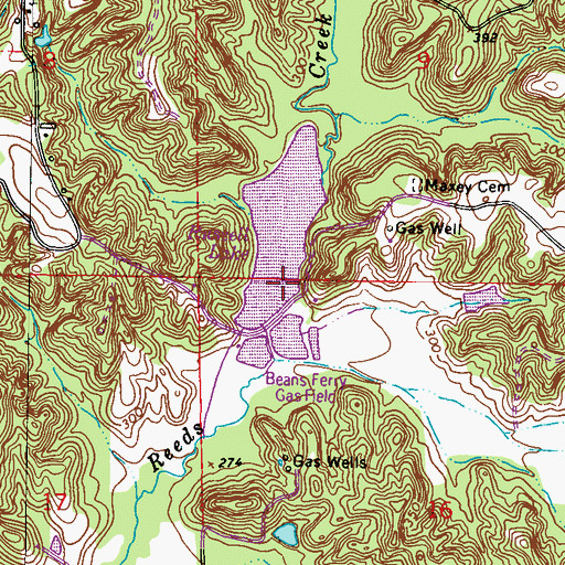 Topographic Map of Russell Lake Dam, MS