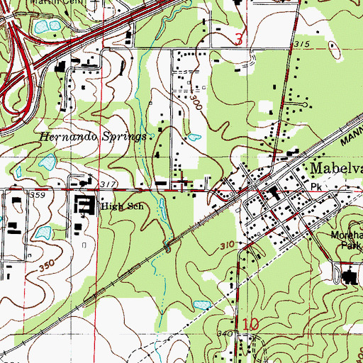 Topographic Map of First Missionary Baptist Church of Mabelvale, AR