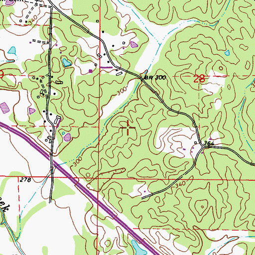 Topographic Map of Buck Riley Lake Dam, MS