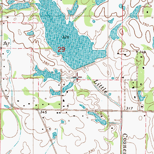 Topographic Map of Town Creek Structure 24 Dam, MS