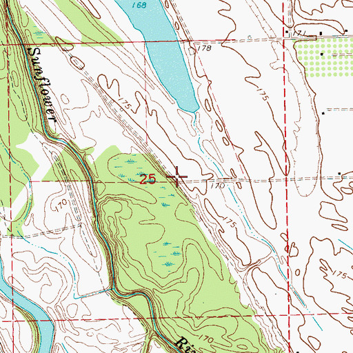 Topographic Map of J T Farguson Pond Dam, MS