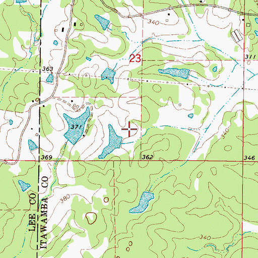Topographic Map of Pierce Pond Dam, MS