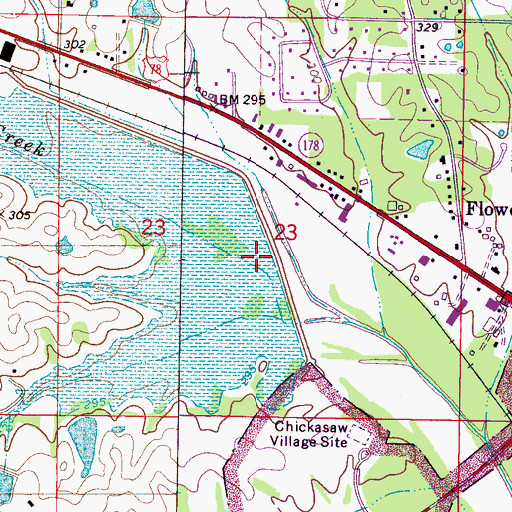 Topographic Map of Town Creek Structure 46a Dam, MS