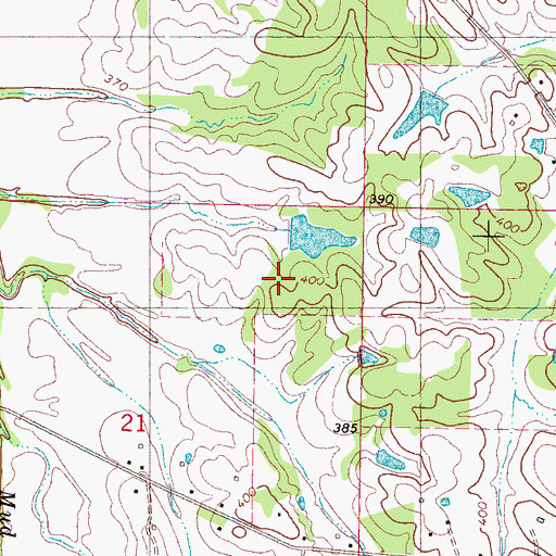 Topographic Map of Merle Palmer Lake Dam, MS