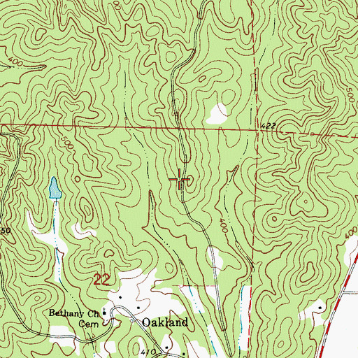 Topographic Map of C W Murphy Pond Dam, MS