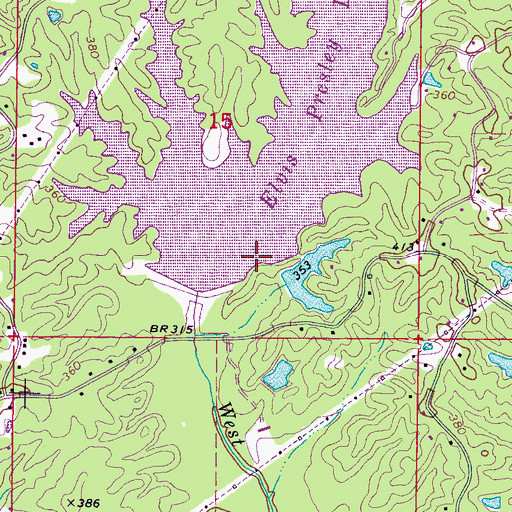 Topographic Map of Town Creek Structure 6 Dam, MS