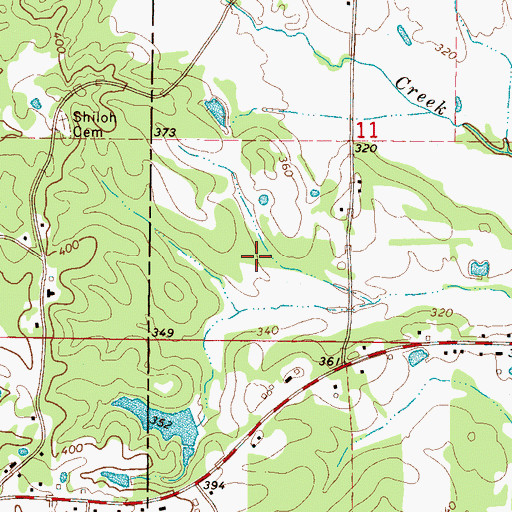 Topographic Map of Jack Kelson Lake Dam, MS