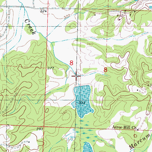 Topographic Map of Hotopha Creek Y-10a-66 Dam, MS