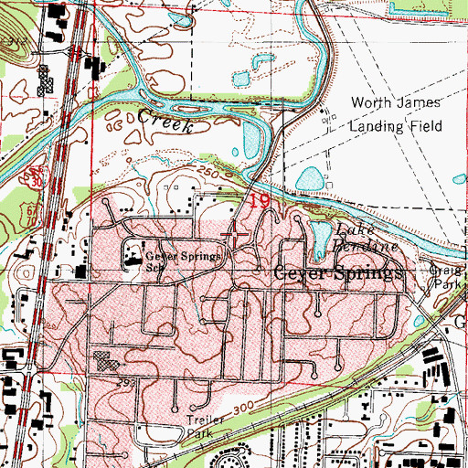 Topographic Map of Four Seasons Shopping Center, AR