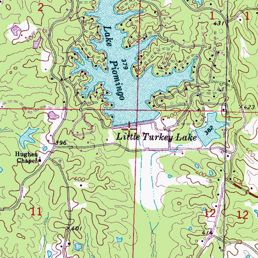 Topographic Map of Lake Piomingo Dam, MS