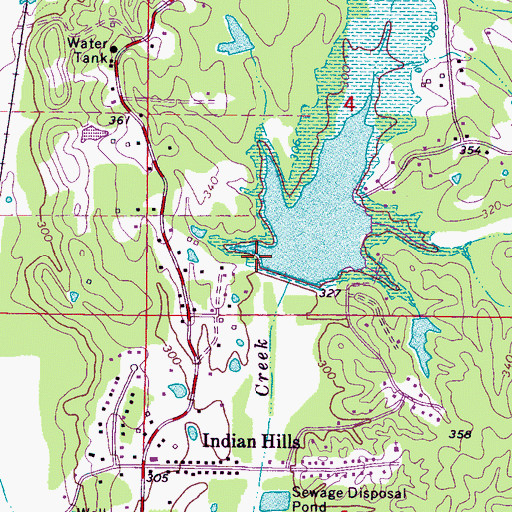 Topographic Map of Town Creek Structure 9 Dam, MS