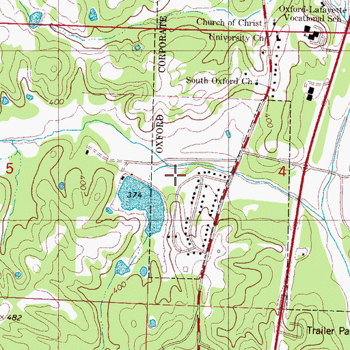 Topographic Map of Brown Lake Dam, MS