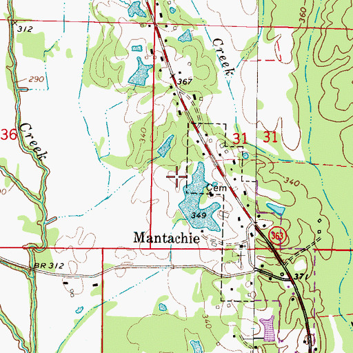 Topographic Map of Edsel Turner Pond Dam, MS