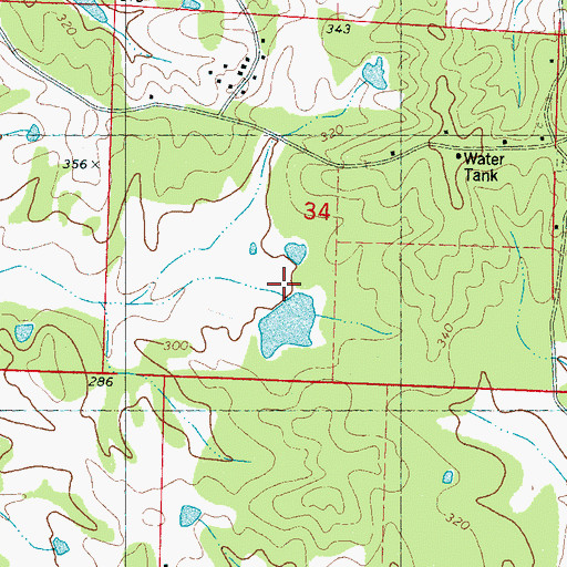 Topographic Map of John E Dunlap Pond Dam, MS
