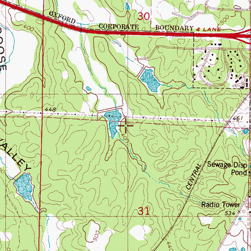 Topographic Map of East and West Goose Structure R-9-2 Dam, MS