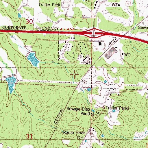 Topographic Map of East and West Goose Structure R-9-1 Dam, MS